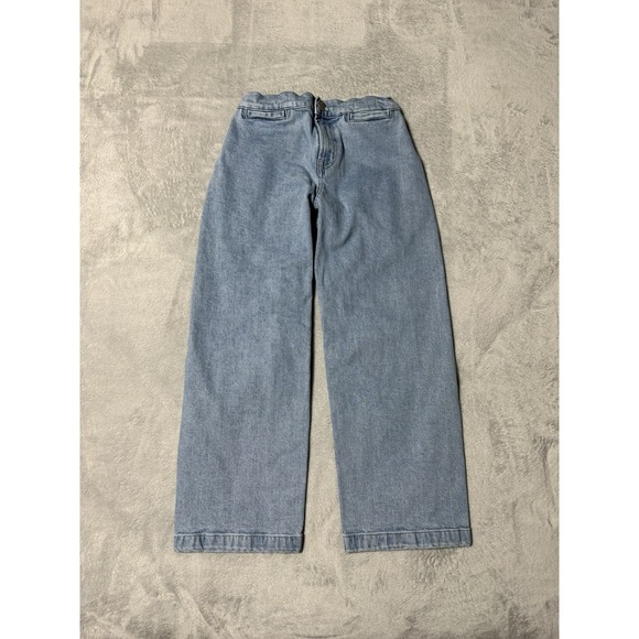 Madewell Denim - Madewell Emmett Wide Leg Jeans Womens 25 Petite Light Wash Blue High Rise Crop